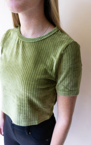 Hillary On The Bass Crop Top, Olive