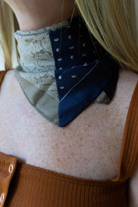 Swiss Army Scarf, Navy/Gray