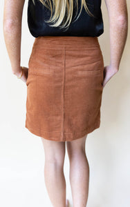Corduroy I Think That I'm In Love With You Skirt, Rust