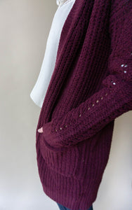 Merlot Rider Cardigan, Wine