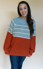 Load image into Gallery viewer, Popular Preset Sweater, Rust/Light Blue
