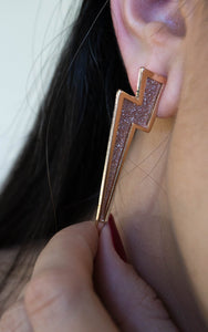 The Girl Who Lived Laughed Loved Earrings, Rose Gold
