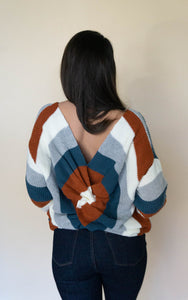 What A Twist Sweater, Rust/Teal