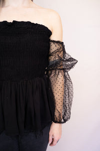 Maiden Name Top, Black