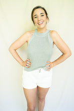 Load image into Gallery viewer, East Coast Tennis Mom Top, Seafoam Gray