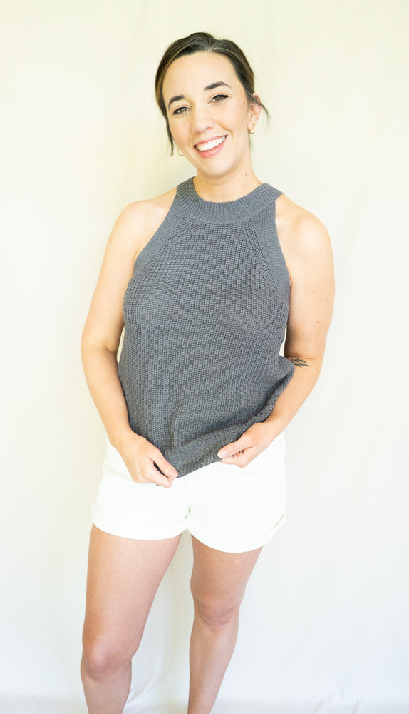 East Coast Tennis Mom Top, Charcoal