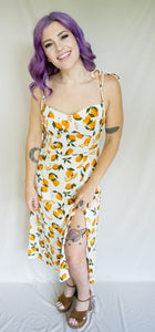 Citrus Against The World Midi Dress, White
