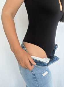 Take The Plunge Bodysuit, Black
