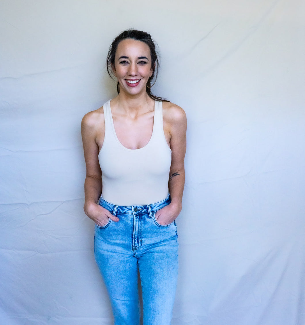 Staple Bodysuit, Beige